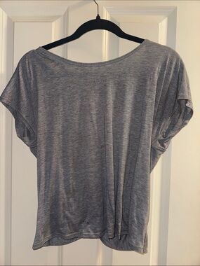 lululemon athletica Heather Gray Short Sleeve Boat Neck Tee